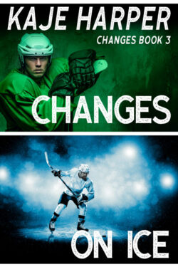 green and blue cover with two hockey players